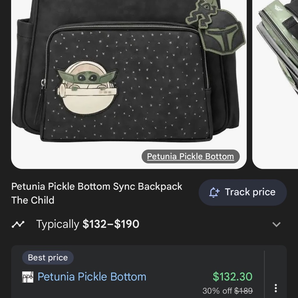 Petunia Pickle Bottom Kids Backpack - Black with Green and White Accents
